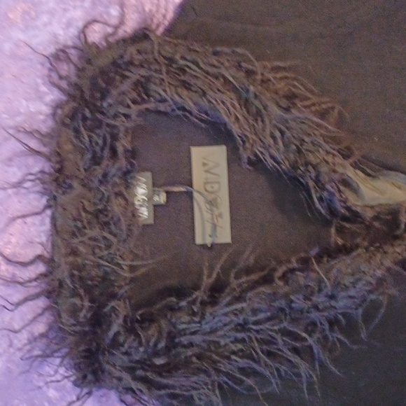 DOLLSKILL 3X WIDOW BLACK LONG SLEEVE FAUX FUR NECK/CUFFS BUCKELS FRONT SWEATER - Picture 10 of 16